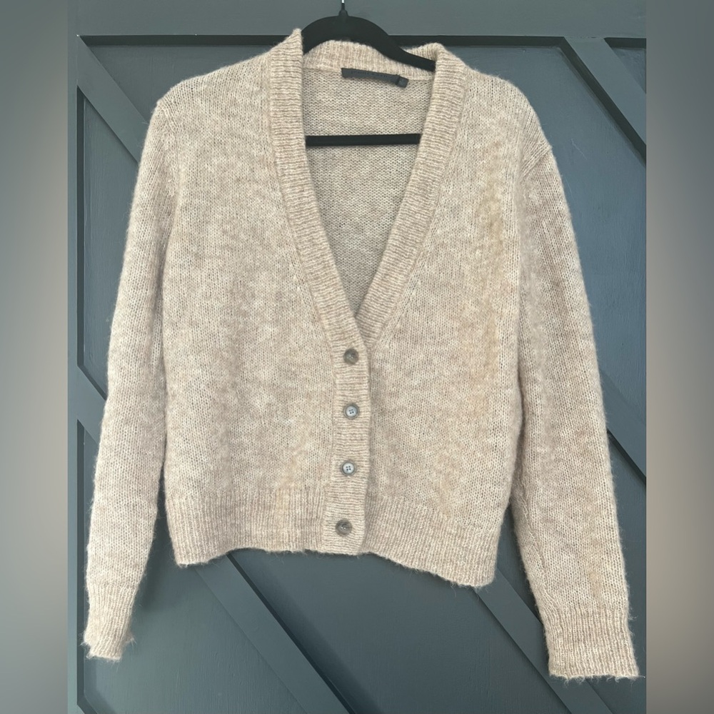 Jenni Kayne Boyfriend Cardigan in Almond, Size Small - Picture 3 of 7